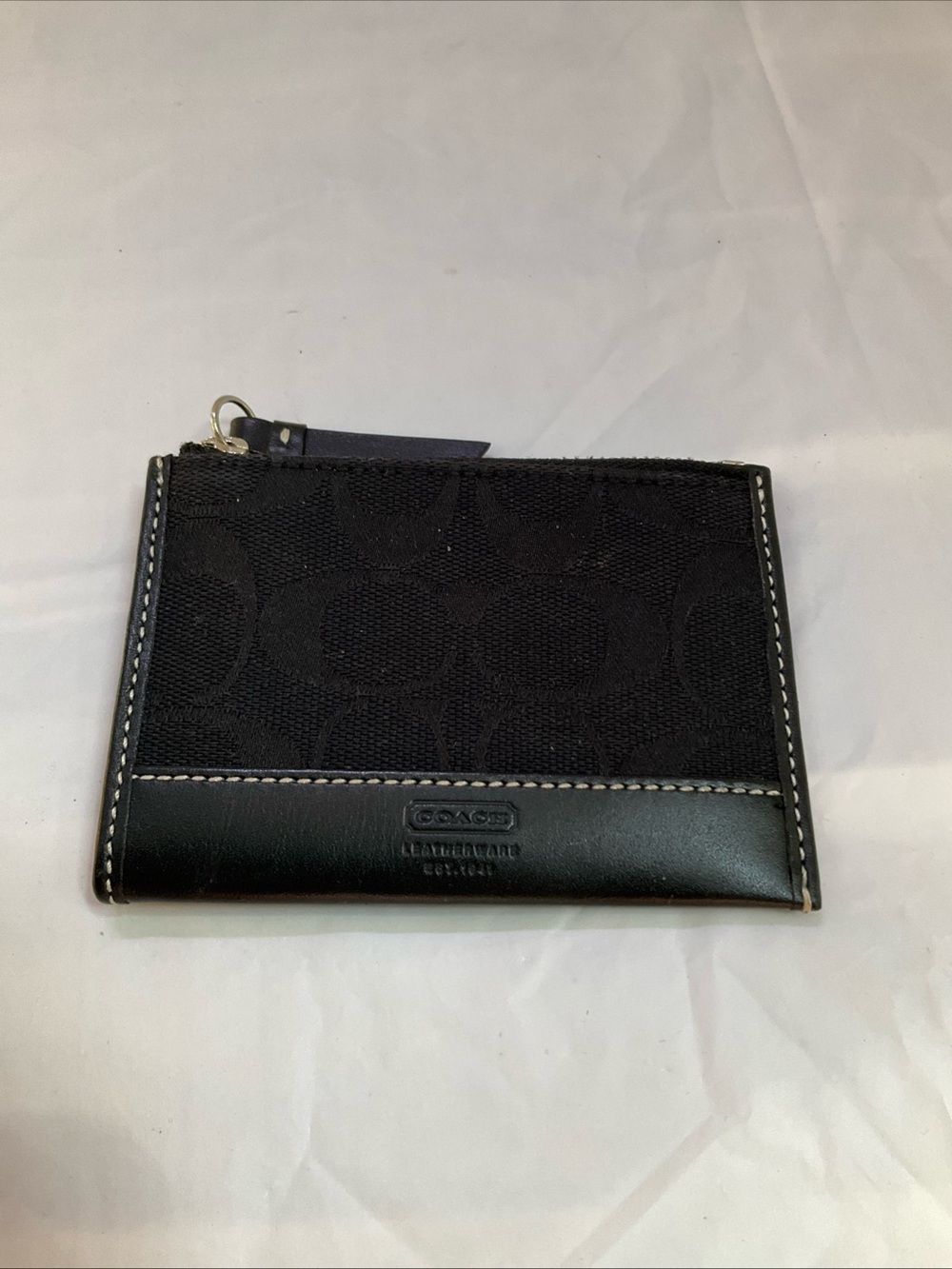 Coach Y2K Black Jacquard Signature Canvas Mini Skinny Keychain ID Wallet - Picture 7 of 7